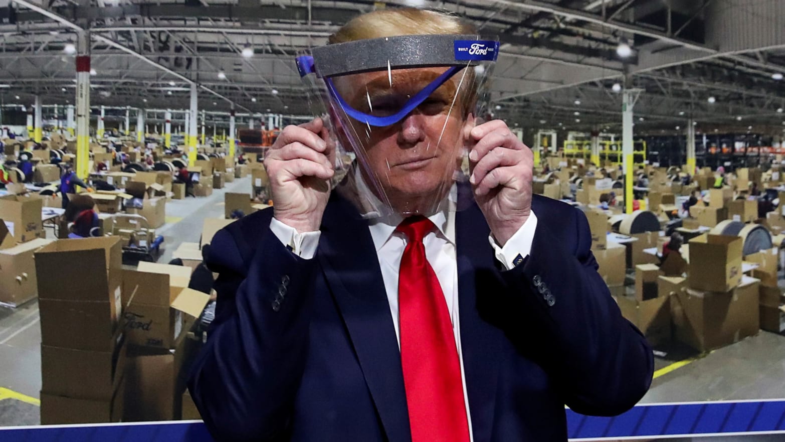 The Deranged Scene at Trump's Mask-Skeptical Ford Factory ...