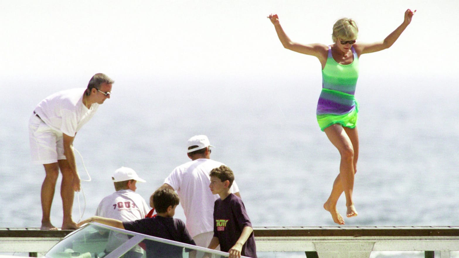 Diana, Princess Of Wales is seen in St Tropez in the summer of 1997