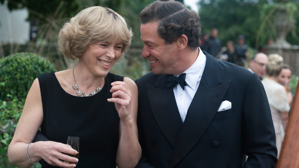 Olivia Williams, left as Camilla, and Dominic West as Charles in 'The Crown.'