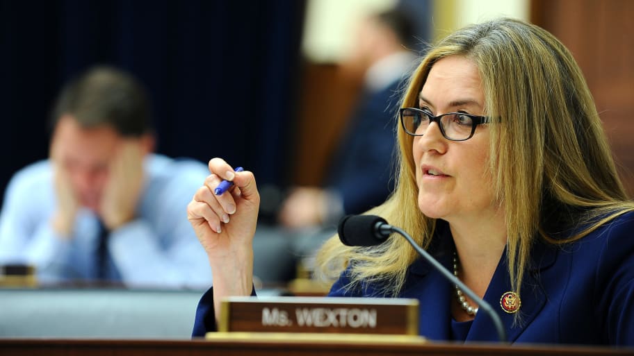 Rep. Jennifer Wexton (D-VA) questions Treasury Secretary Steven Mnuchin during testimony before the House Financial Services Committee in Washington, D.C., May 22, 2019.