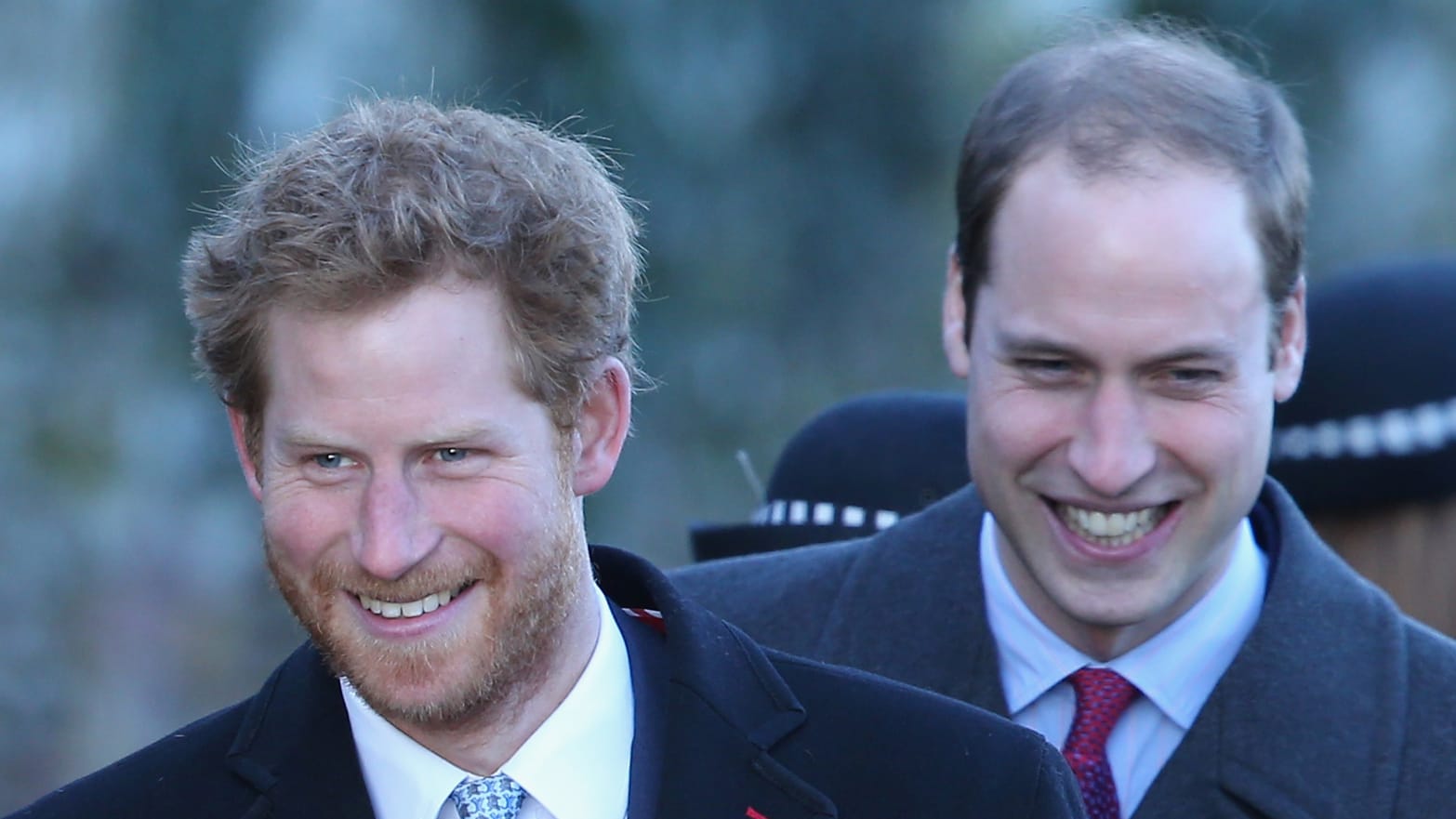  Prince William, Duke of Cambridge and Prince Harry leave the Christmas Day service at Sandringham on December 25, 2013 in King's Lynn, England.