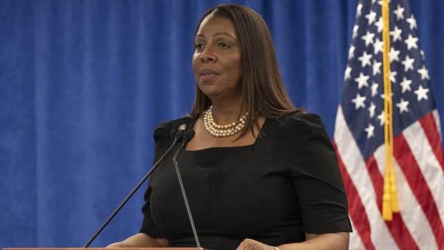 New York State Attorney General (NYS AG) Letitia James delivers remarks on landmark victory in civil fraud trial against Donald Trump and the Trump Organization at 28 Liberty Street. 