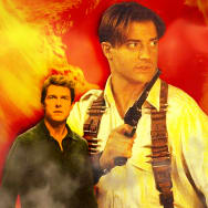 A photo illustration of Brendan Fraser and Tom Cruise in The Mummy.