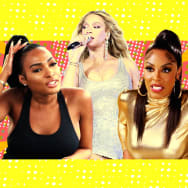 A photo illustration of Lesa Milan, Beyonce, and Caroline Brooks.