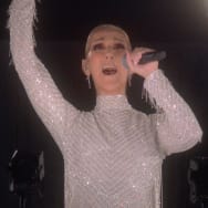 Céline Dion performing at the Paris Olympics Opening Ceremony