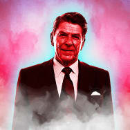 A photo illustration of President Ronald Reagan.