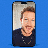 An illustration including an AI image of Mark Zuckerberg on X  Attachments