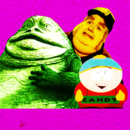 A photo illustration of Jabba The Hutt, Fat Bastard, and Cartman.