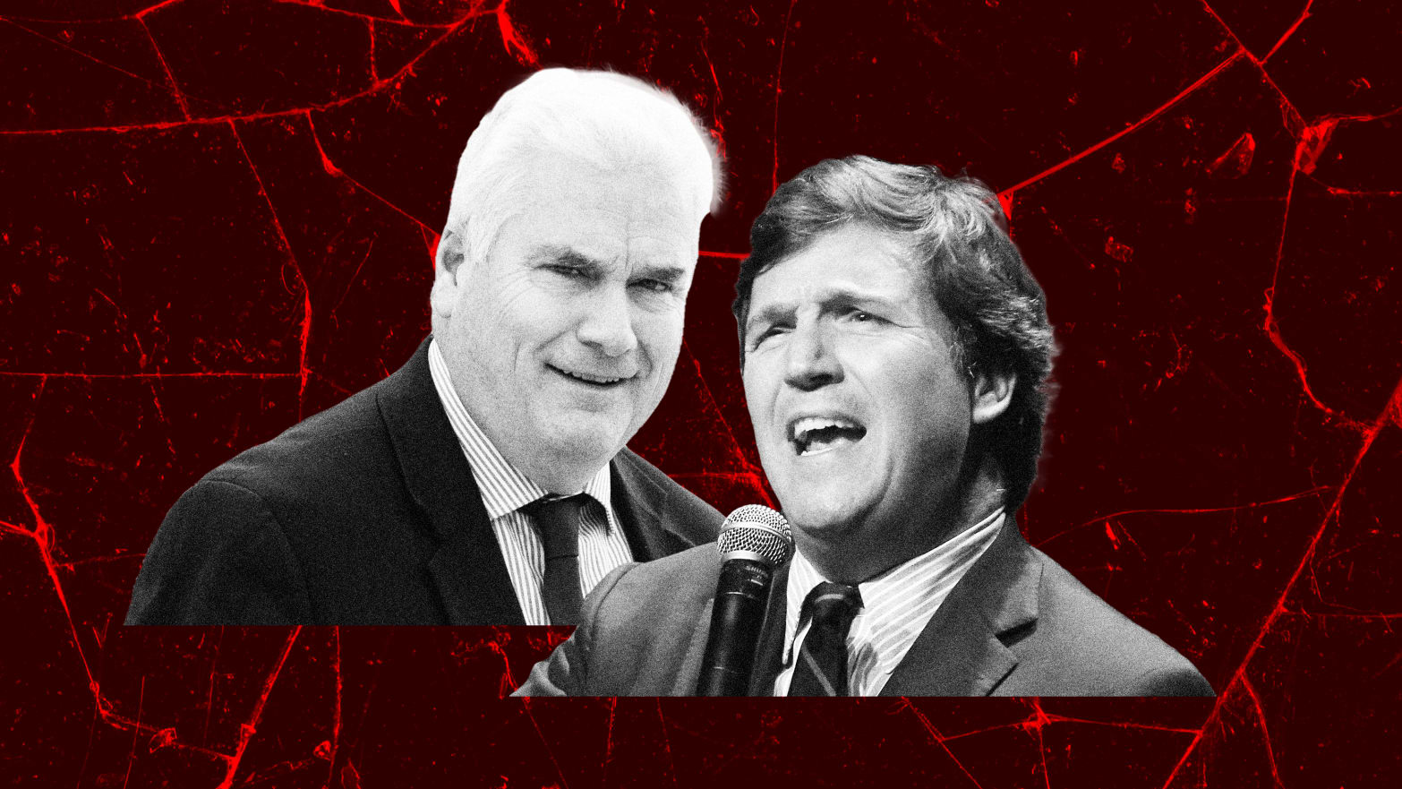 A photo illustration of Rep. Tom Emmer and Tucker Carlson.