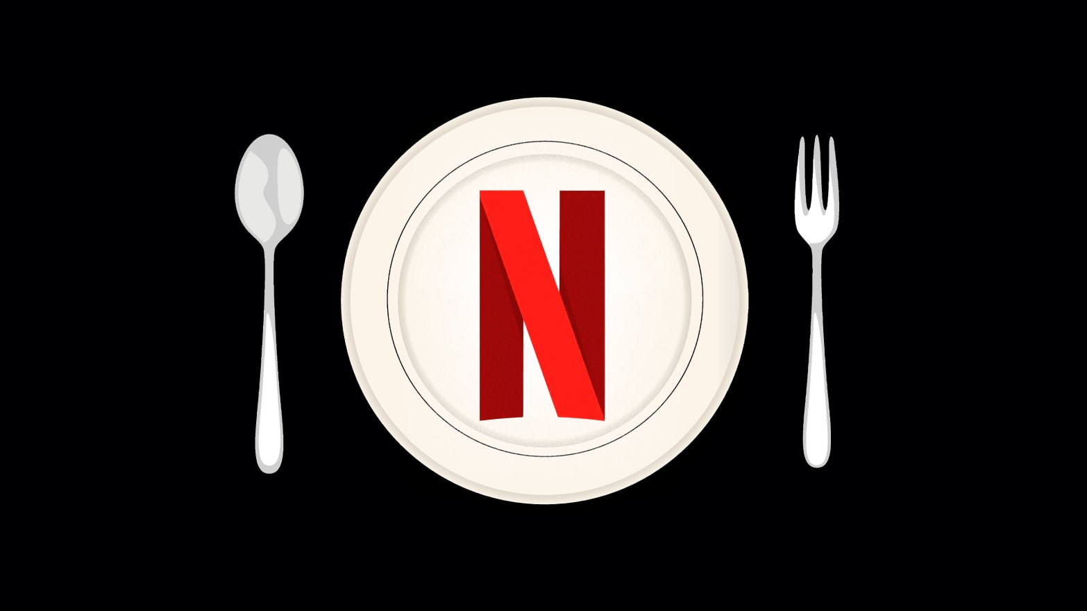 An illustration that includes images of a Dinner Party and the Netflix logo.
