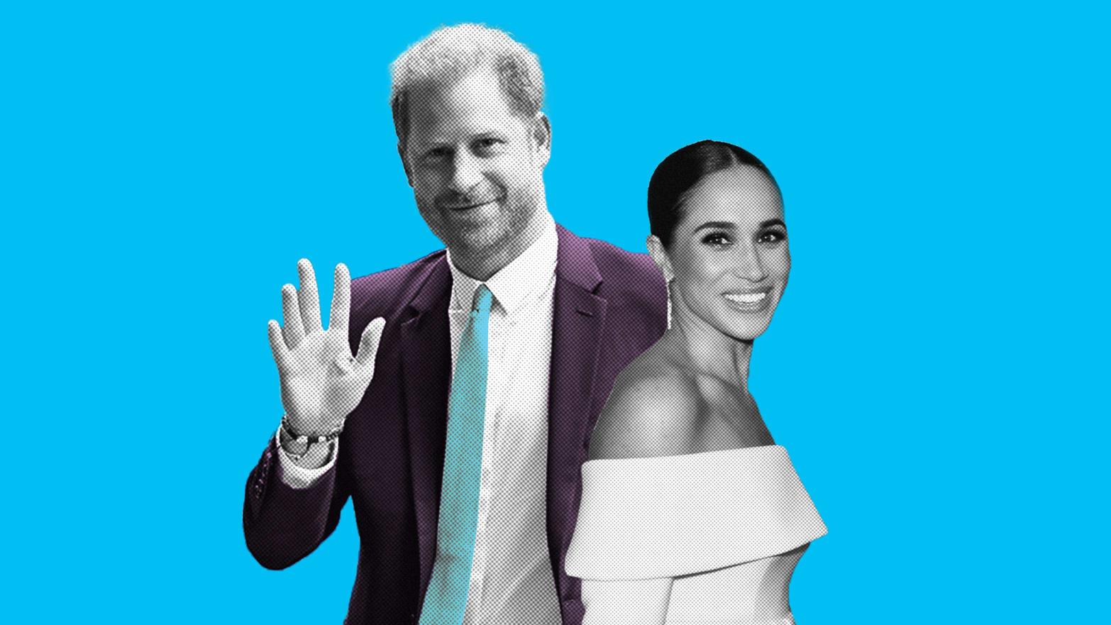 A photo illustration of Price Harry and Meghan Markle