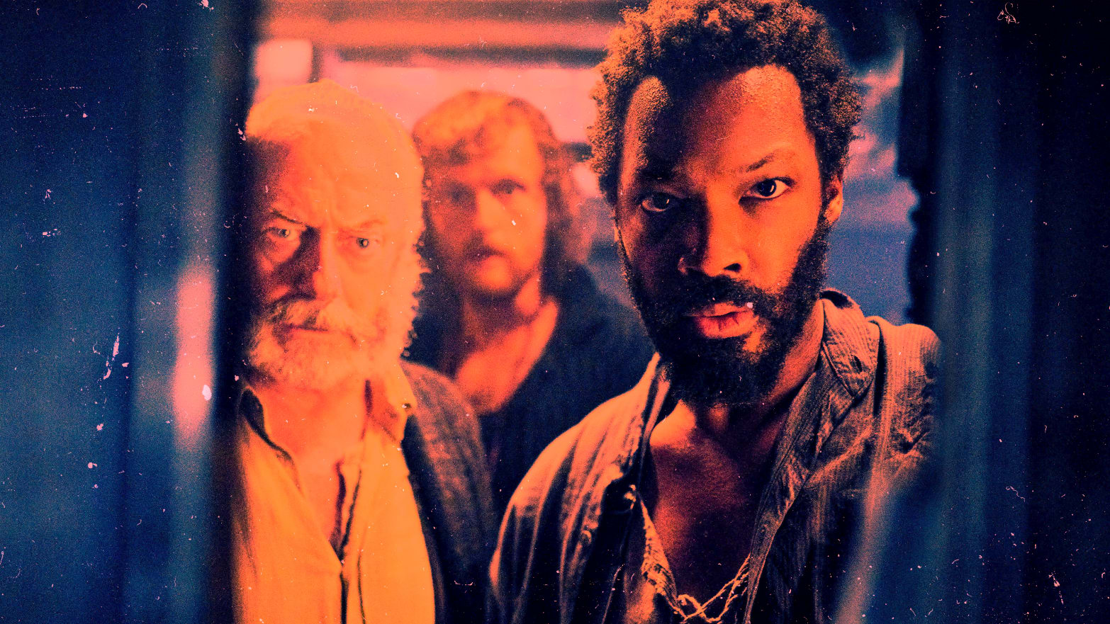 Liam Cunningham, Chris Walley and Corey Hawkins in The Last Voyage of the Demeter, directed by André Øvredal.