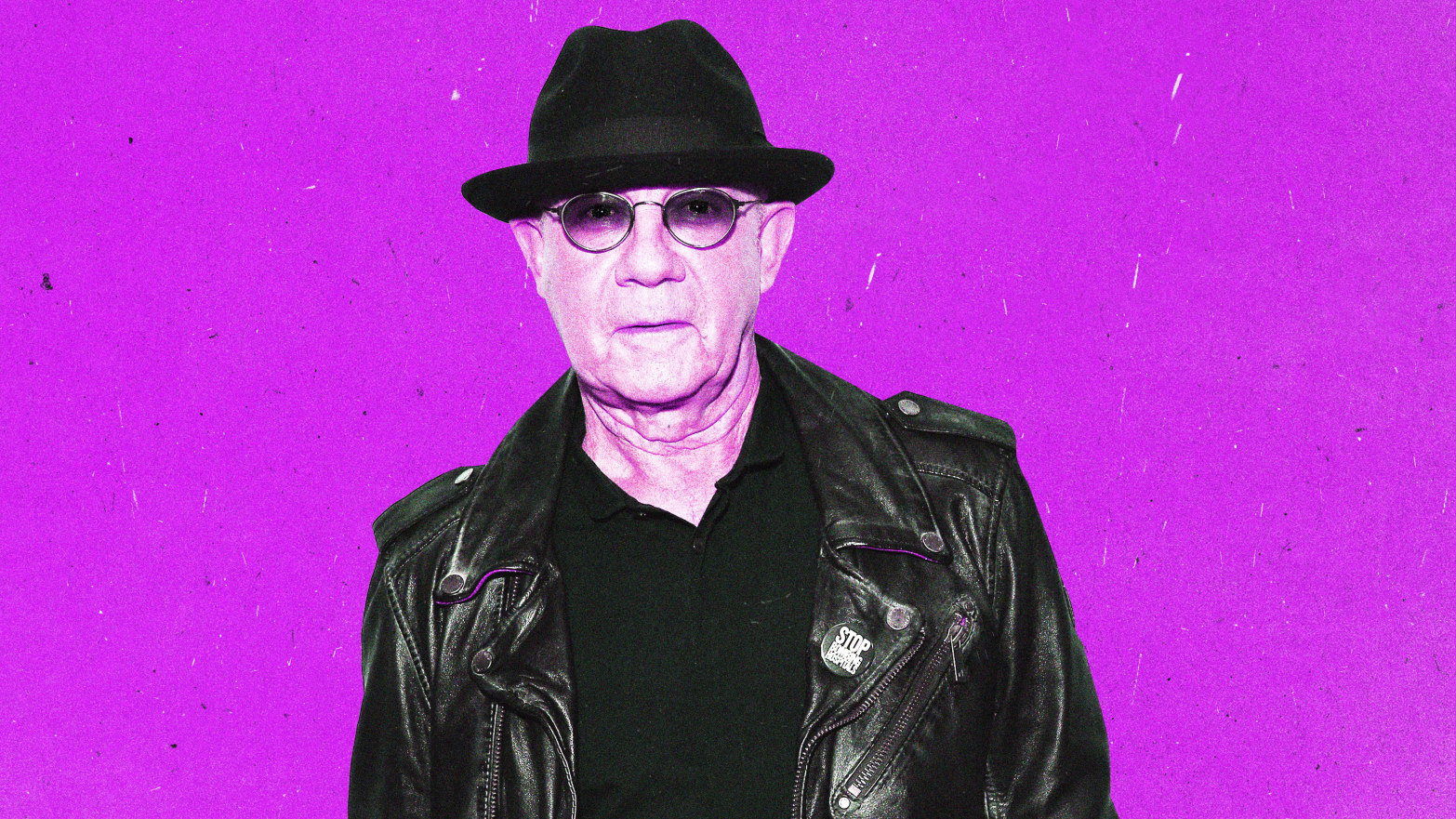 An illustration including a photo of Bernie Taupin 