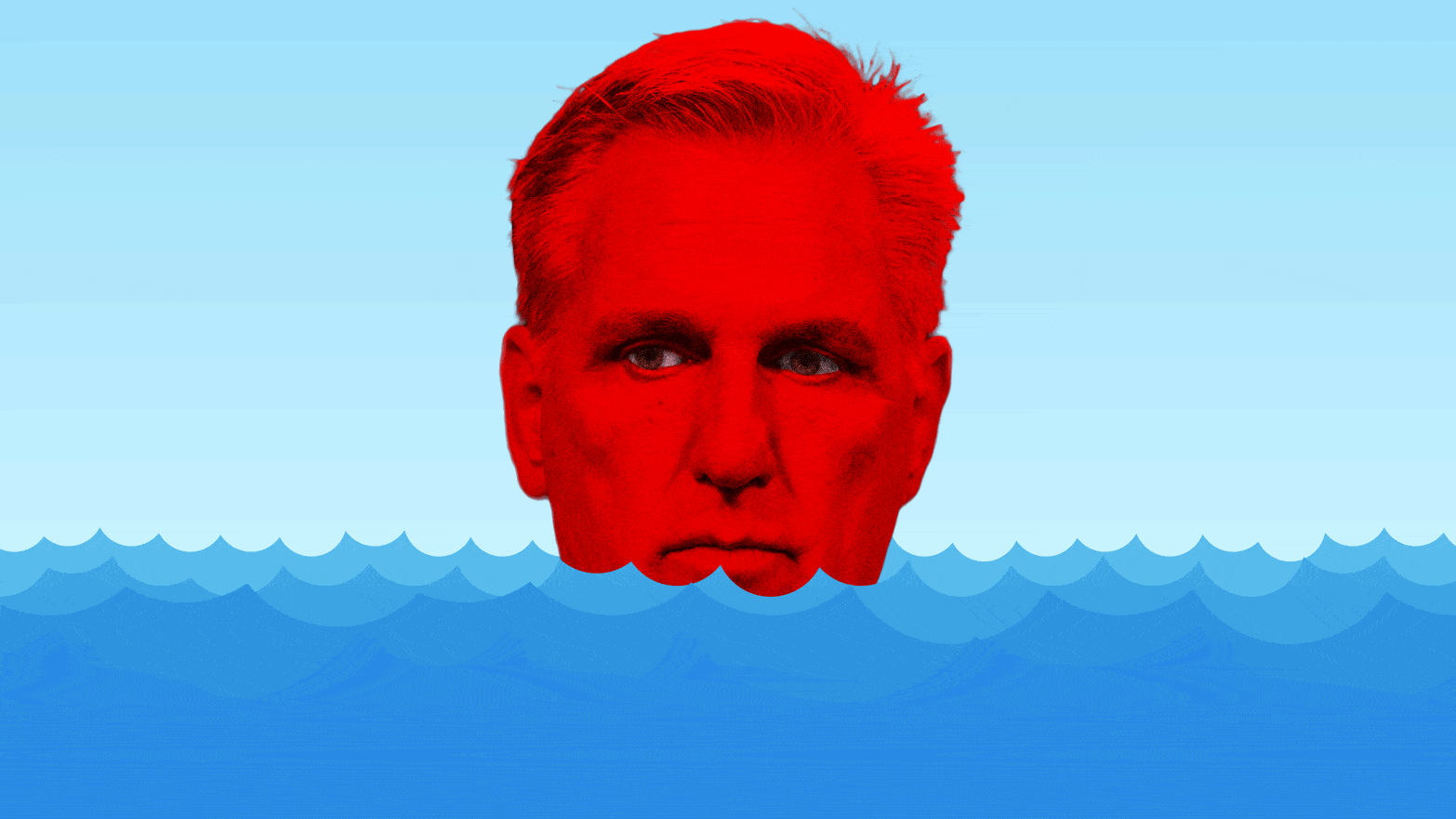 An animation of House Speaker Kevin McCarthy underwater.