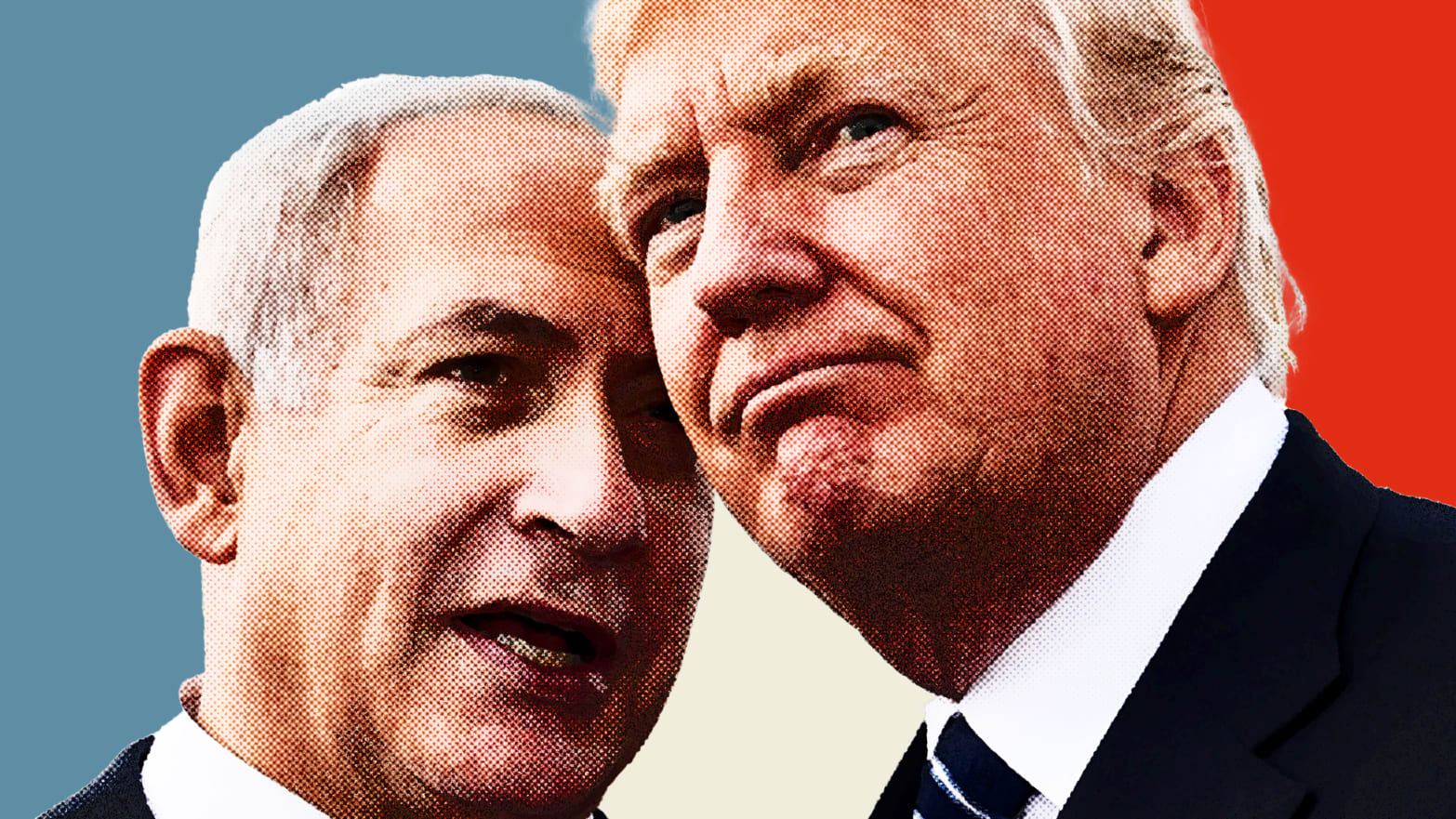 Photo illustration of Benjamin Netanyahu of Israel and Donald Trump