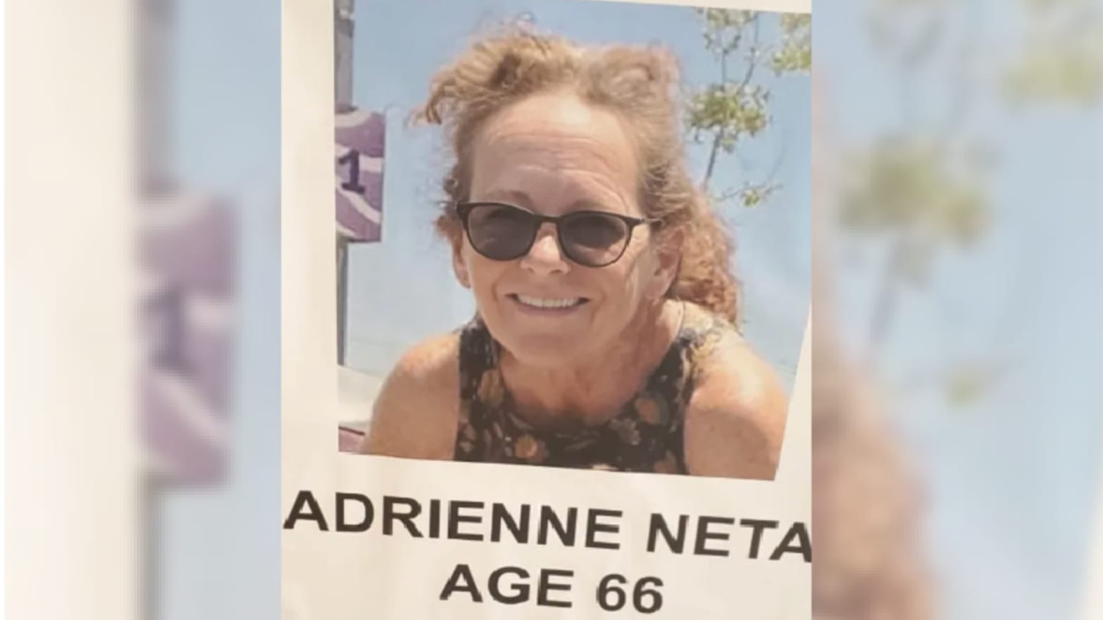 Photo of Adrienne Neta smiling used at a press conference.