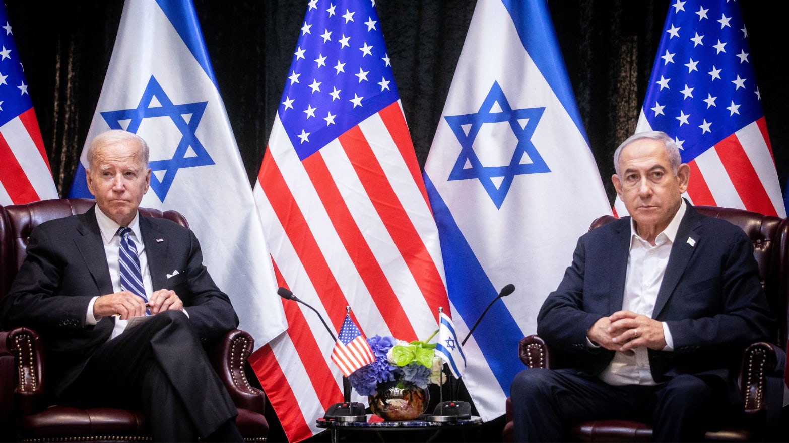 A photo including US President Joe Biden and Prime Minister Benjamin Netanyahu