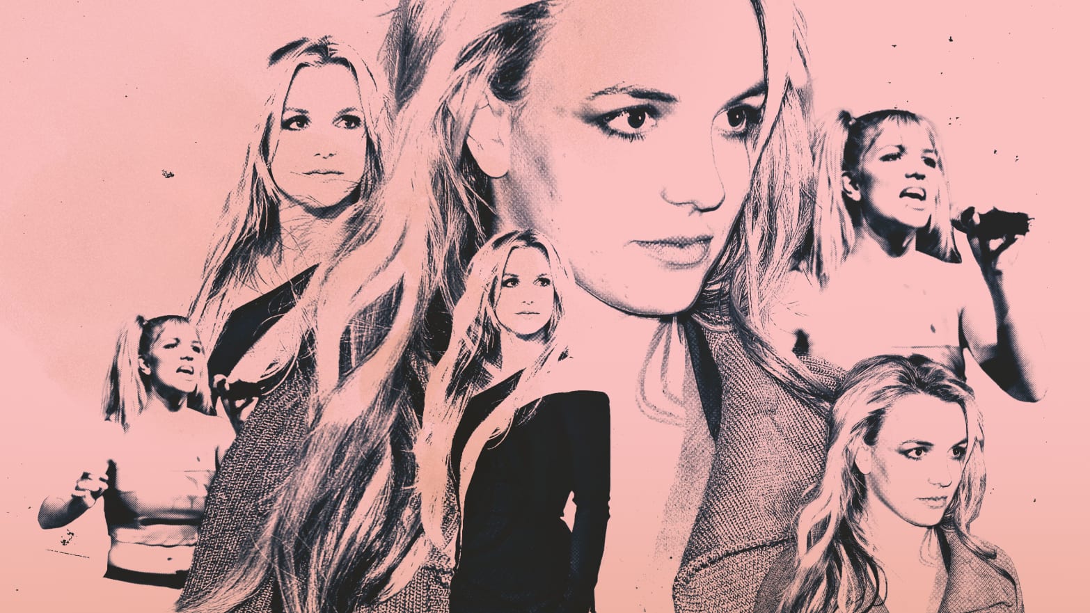A photo composite of Britney Spears throughout her career