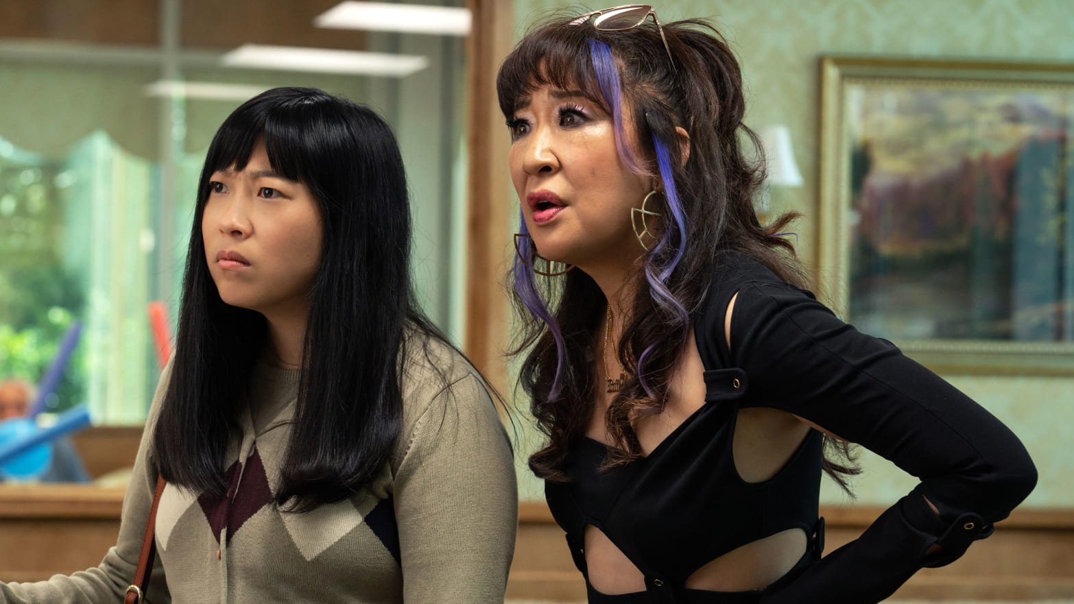 A photo including Awkwafina and Sandra Oh in Quiz Lady