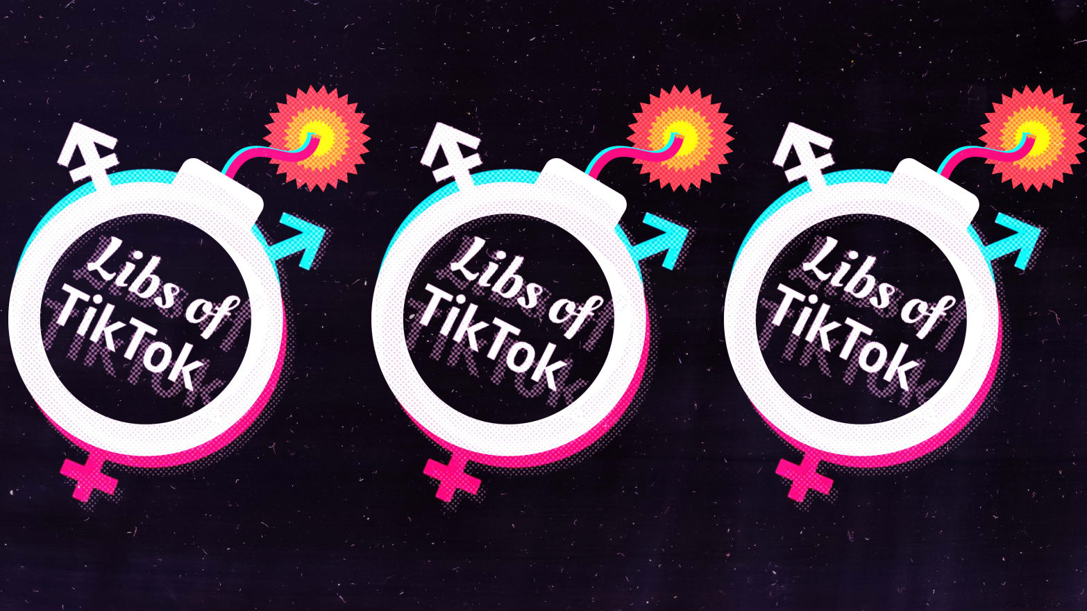 A photo illustration using the logo of Libs of Tiktok.