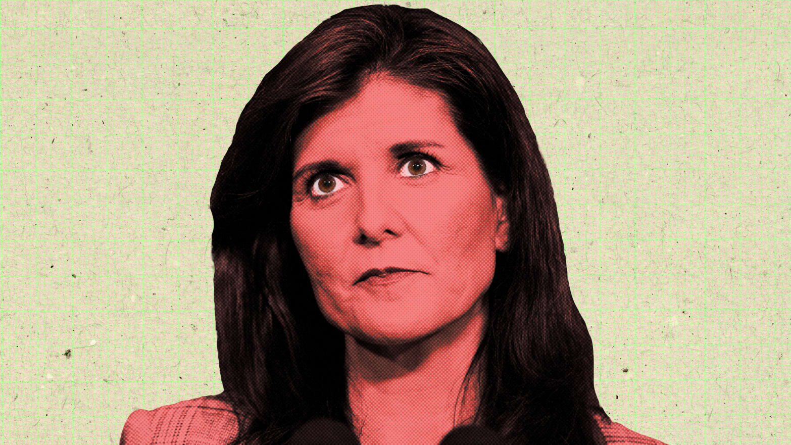 A photo illustration of GOP presidential candidate Nikki Haley.