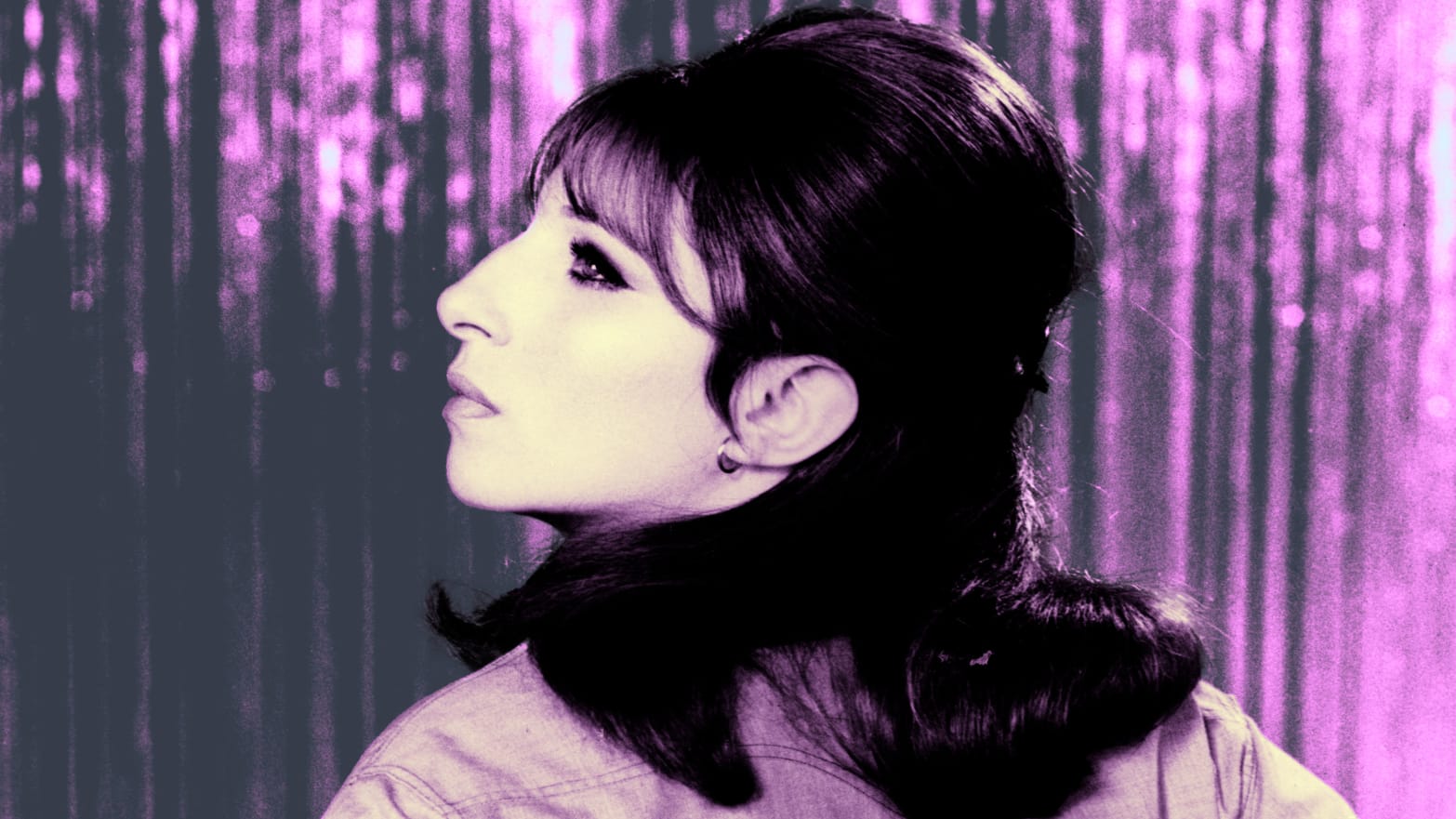 A colorized profile picture of a young Barbra Steisand
