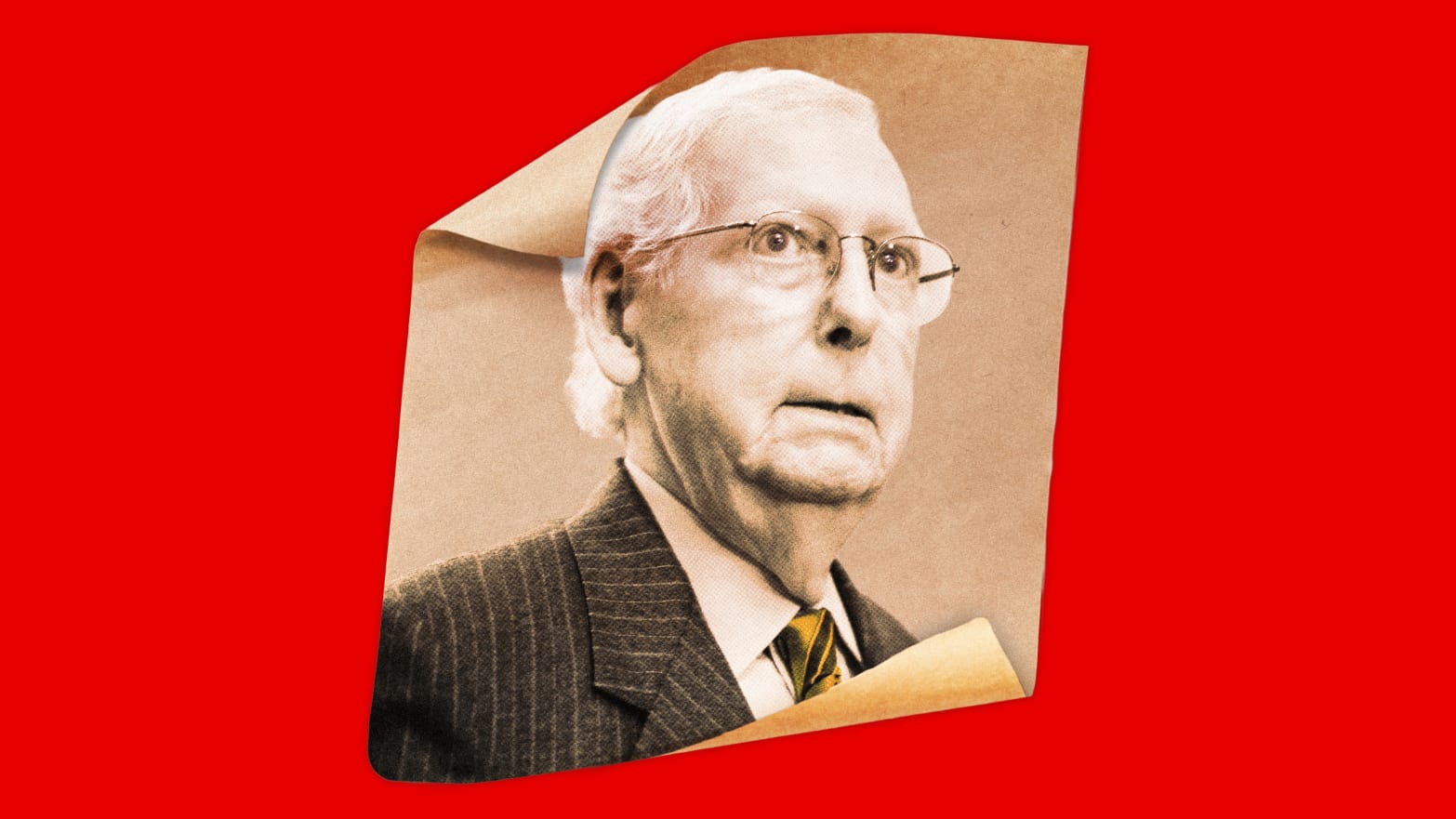 A photo illustration of Senator Mitch McConnell.