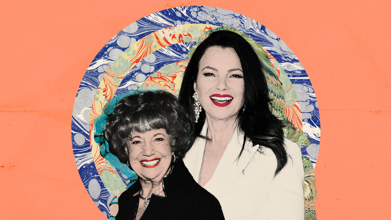 Photo illustration of Fran Drescher and her mother Sylvia