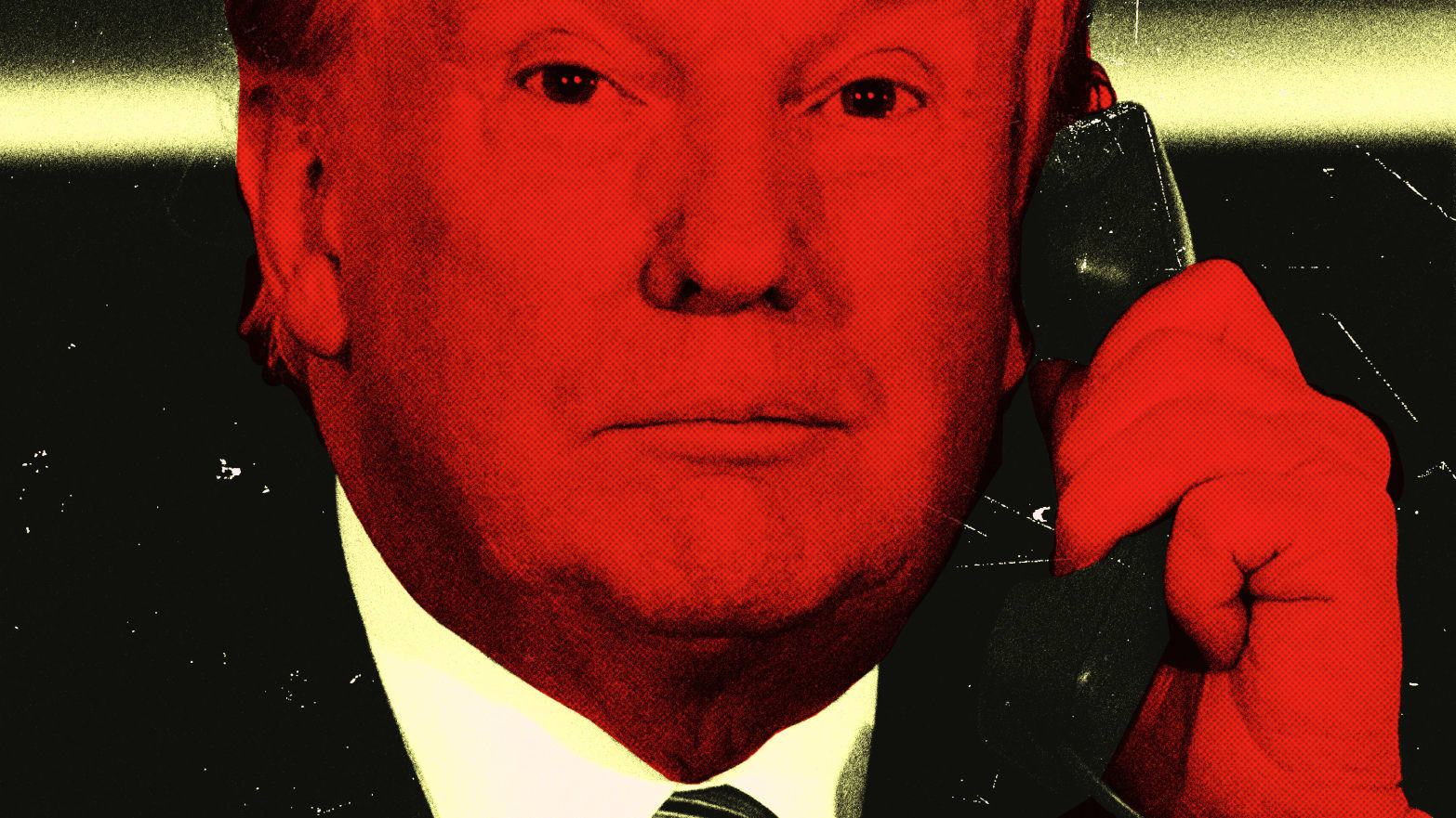 A photo illustration of Donald Trump on a phone 