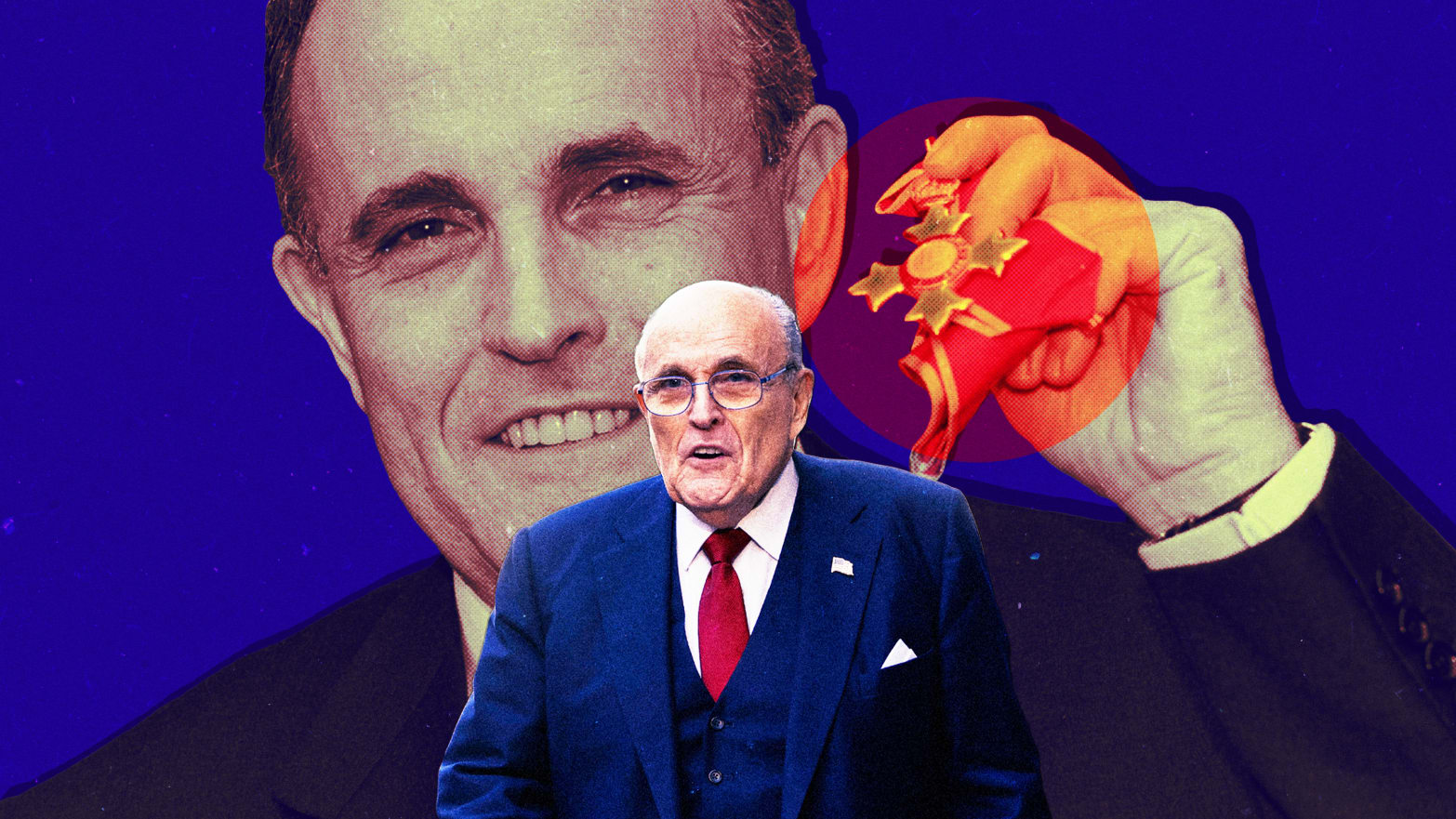 A photo illustration of former NY Mayor Rudy Giuliani.