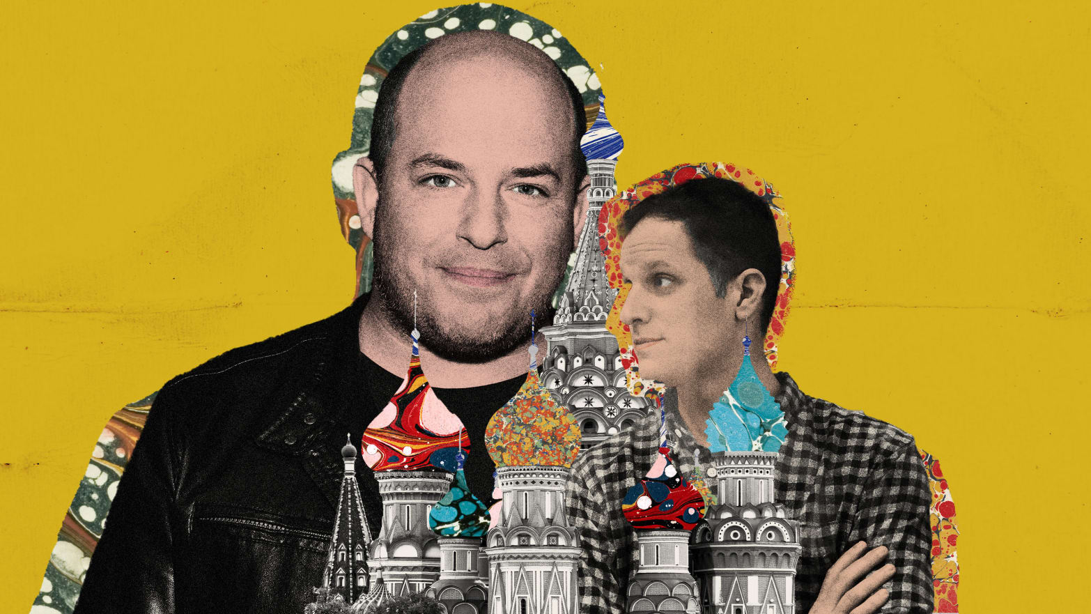 Photo illustration of Brian Stelter and Evan Gershkovich