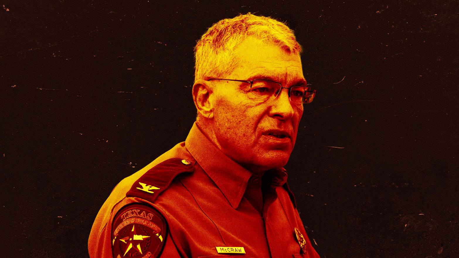 A photo illustration of Texas DPS director Steven McCraw.