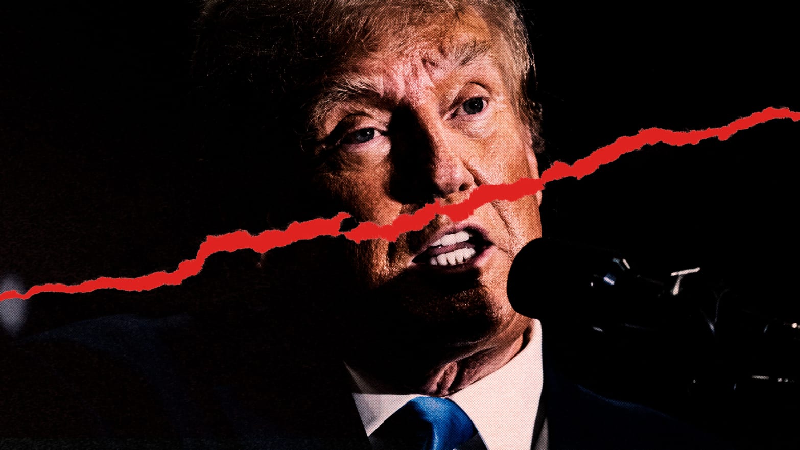 A photo illustration showing Donald Trump.