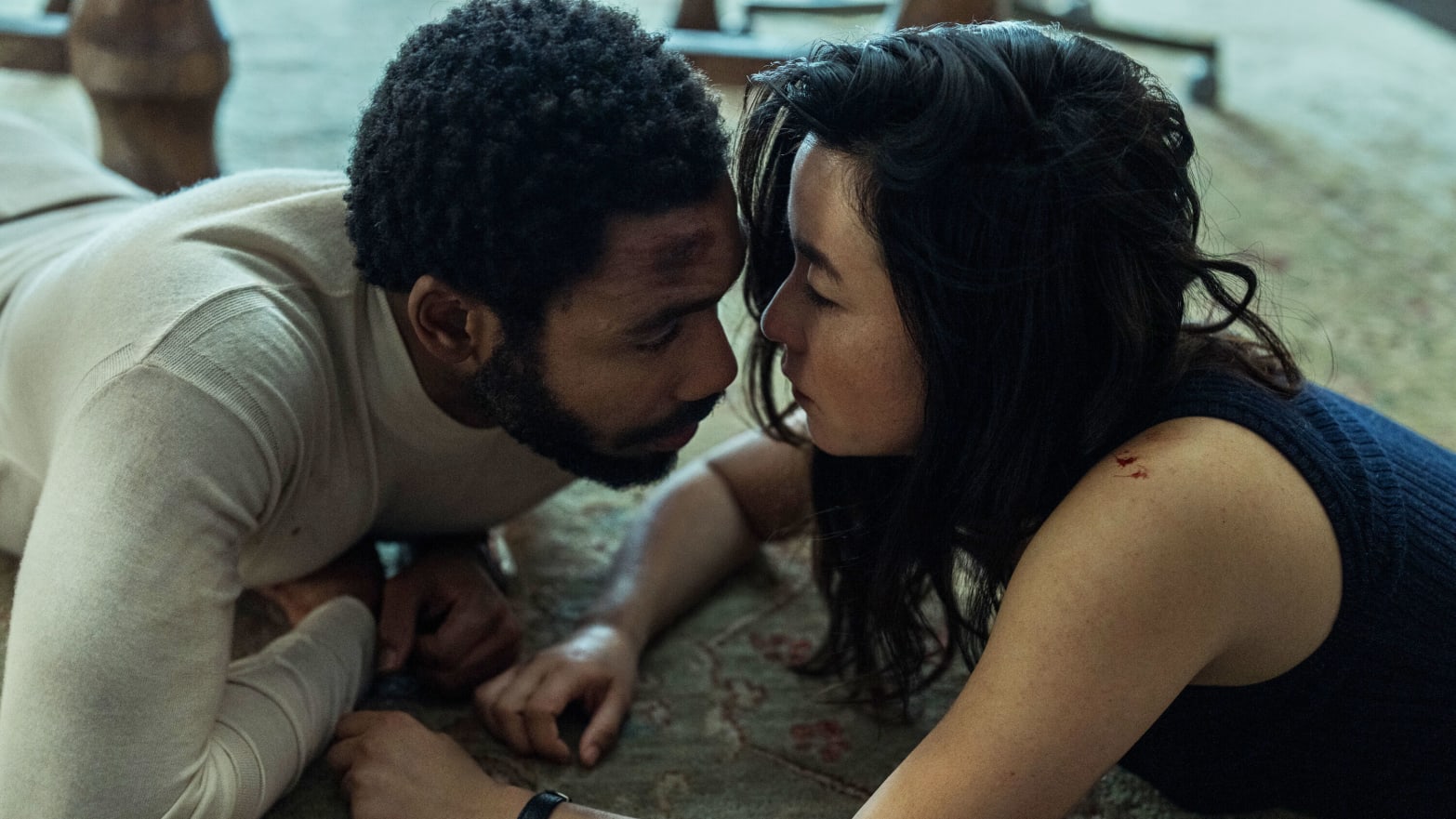 A photo including Donald Glover and Maya Erskine in Mr. and Mrs. Smith on Amazon Prime Video