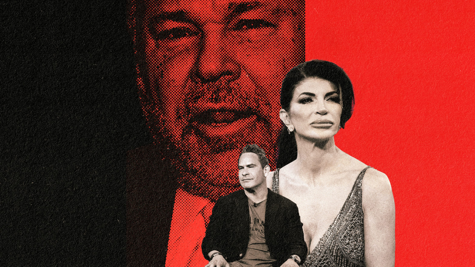 A photo illustration of Bo Dietl with Teresa Guidice and Luis Ruelas