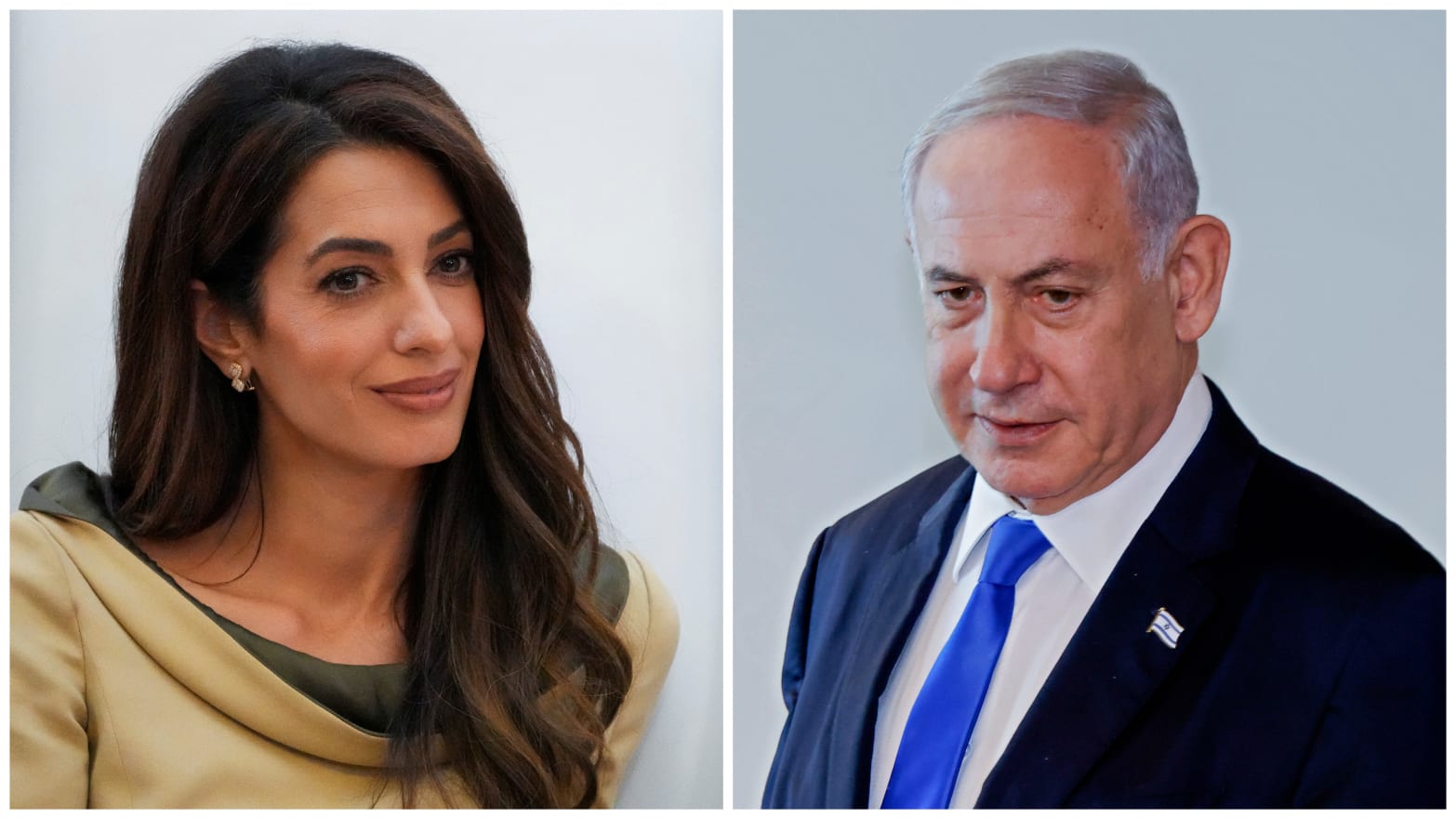 Amal Clooney and Benjamin Netanyahu