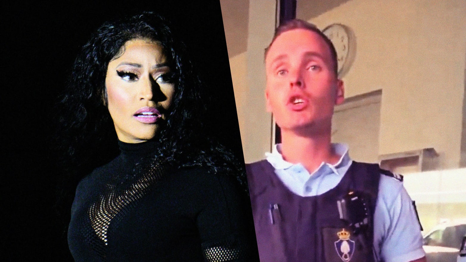 Nicki MInaj and the cop who arrested her in Amsterdam
