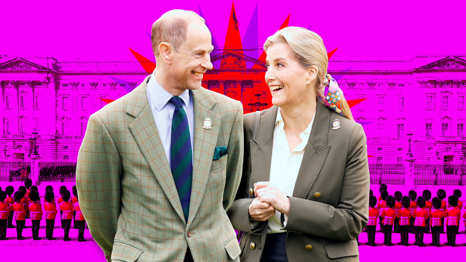 A photo illustration of Prince Edward and Sophie.