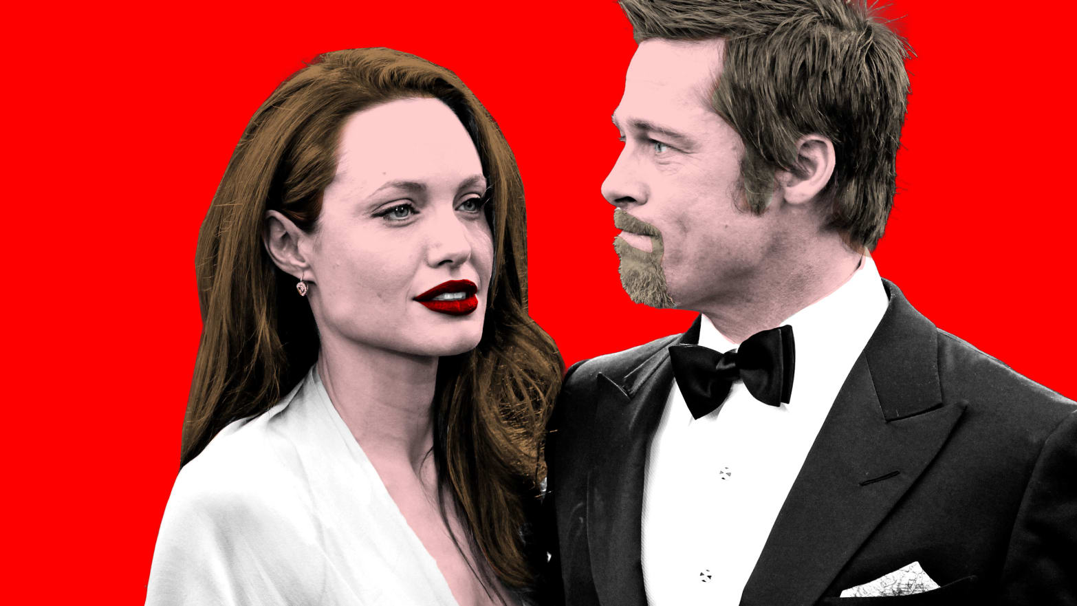 A photo illustration of Brad Pitt and Angelina Jolie