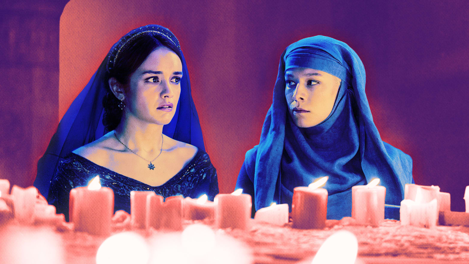 An illustration of Olivia Cooke and Emma D’Arcy