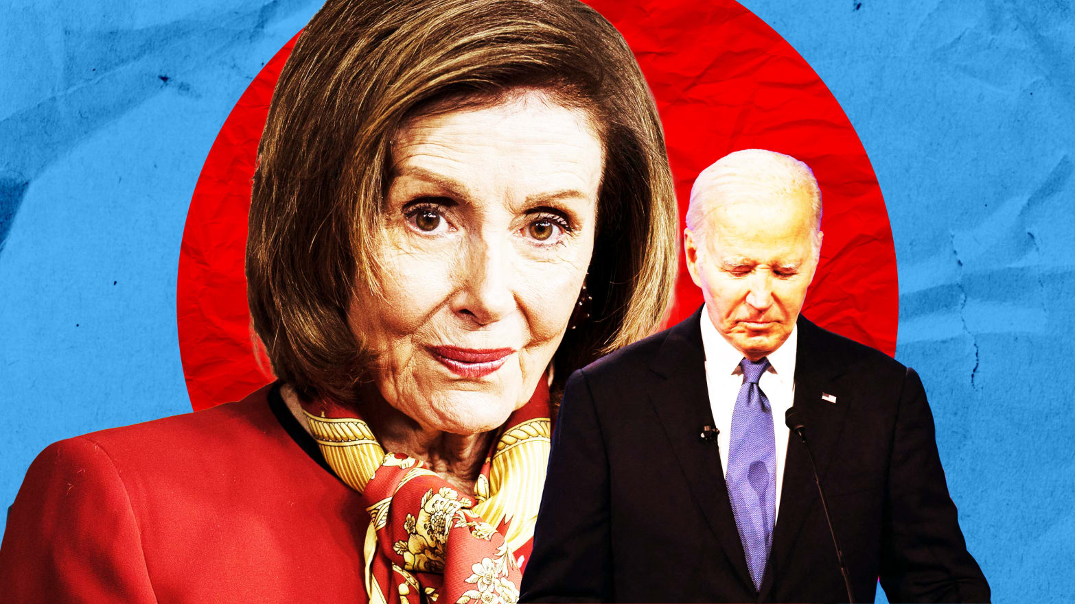 An illustration of Nancy Pelosi and Joe Biden.