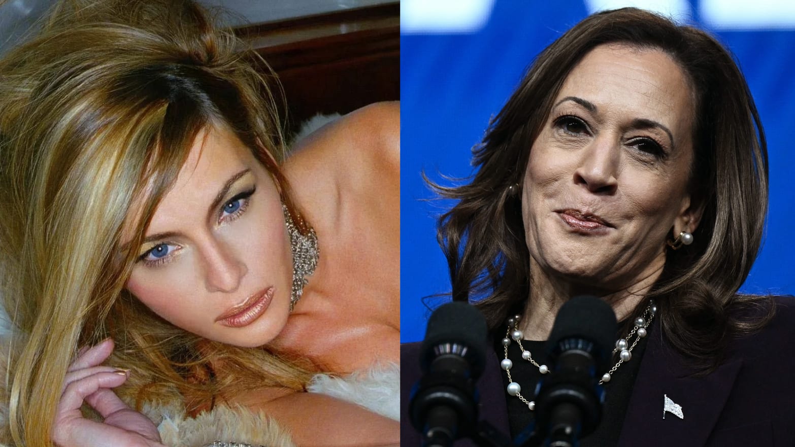 Melania Trump and Kamala Harris