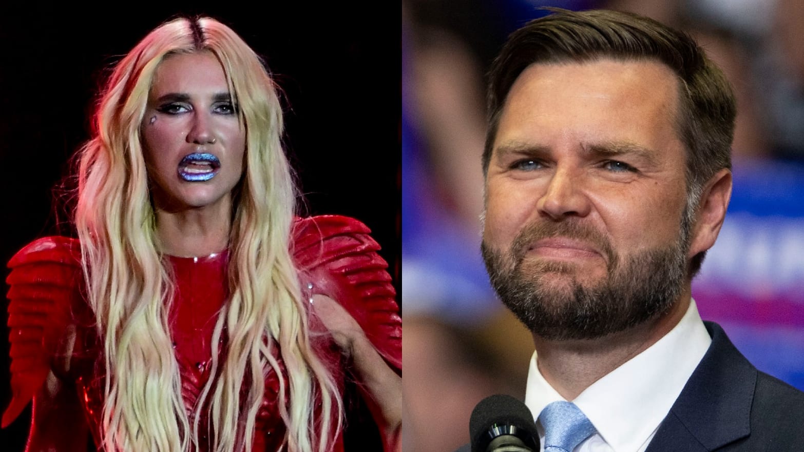 Kesha and J.D. Vance.