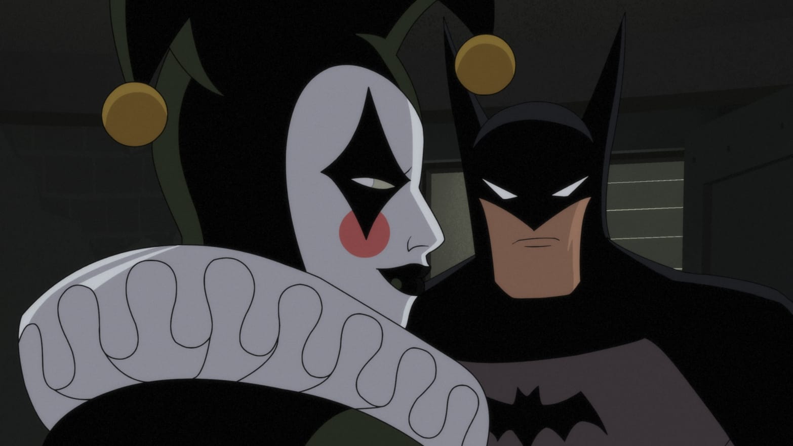 Harley Quinn and Batman in Batman: Caped Crusader.