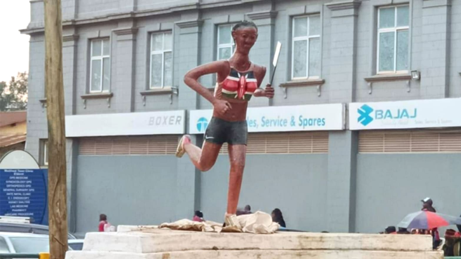 Alleged statue of Olympic champion Faith Kipyegon in Eldoret, Kenya.