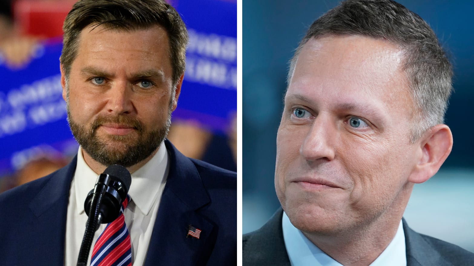 JD Vance and Peter Thiel.