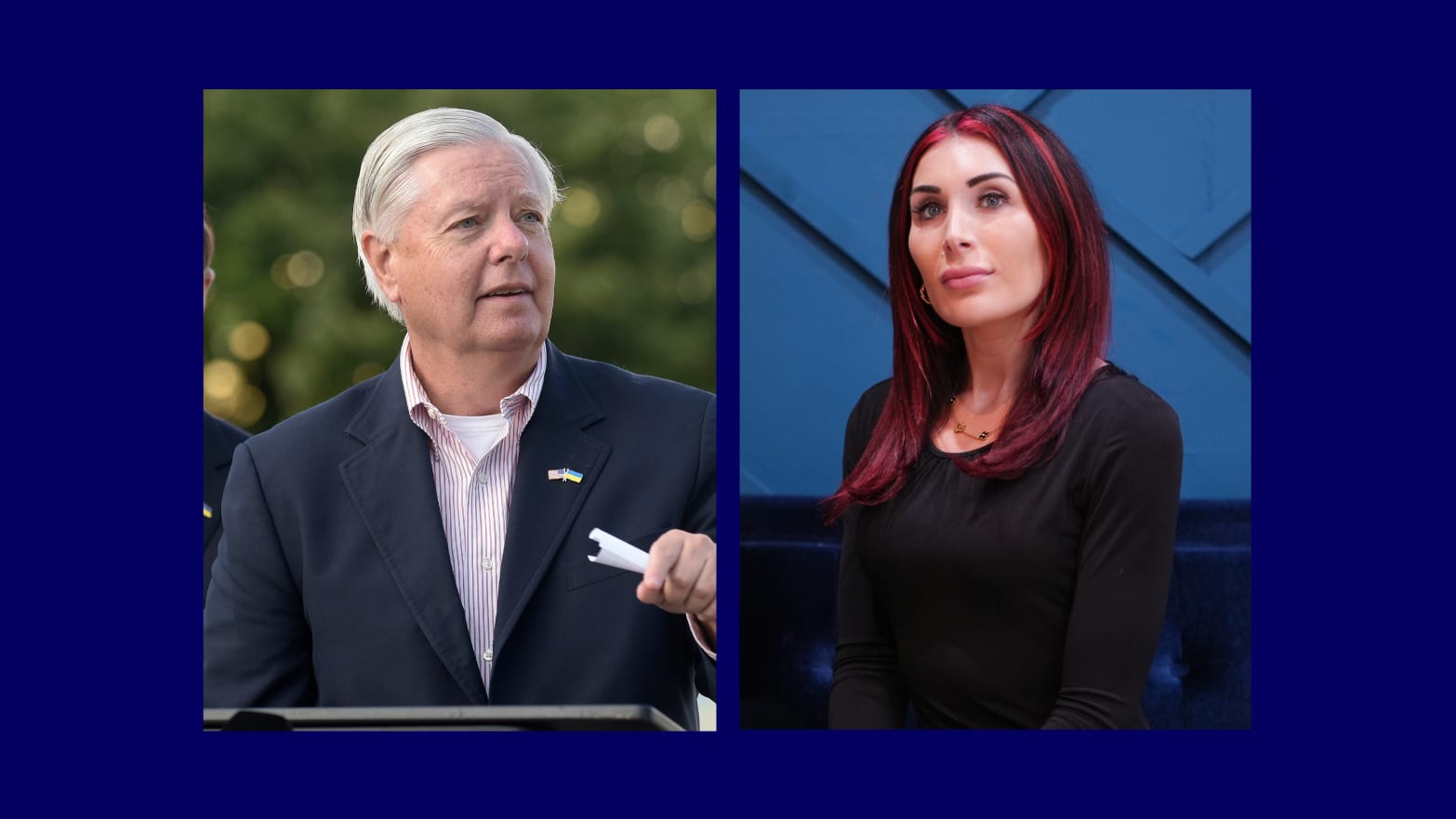 Lindsey Graham, left, and Laura Loomer