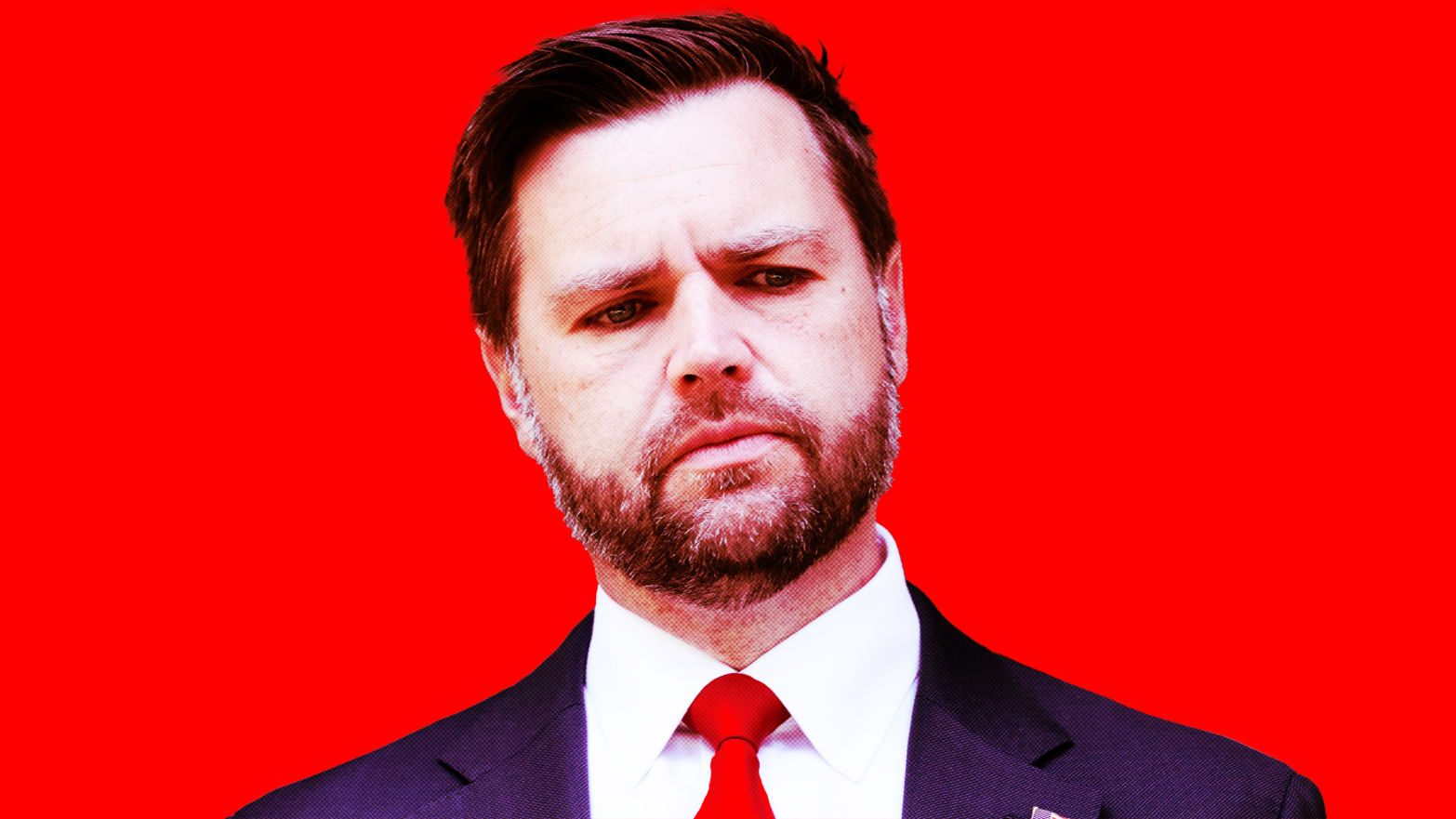 A photo illustration of JD Vance.