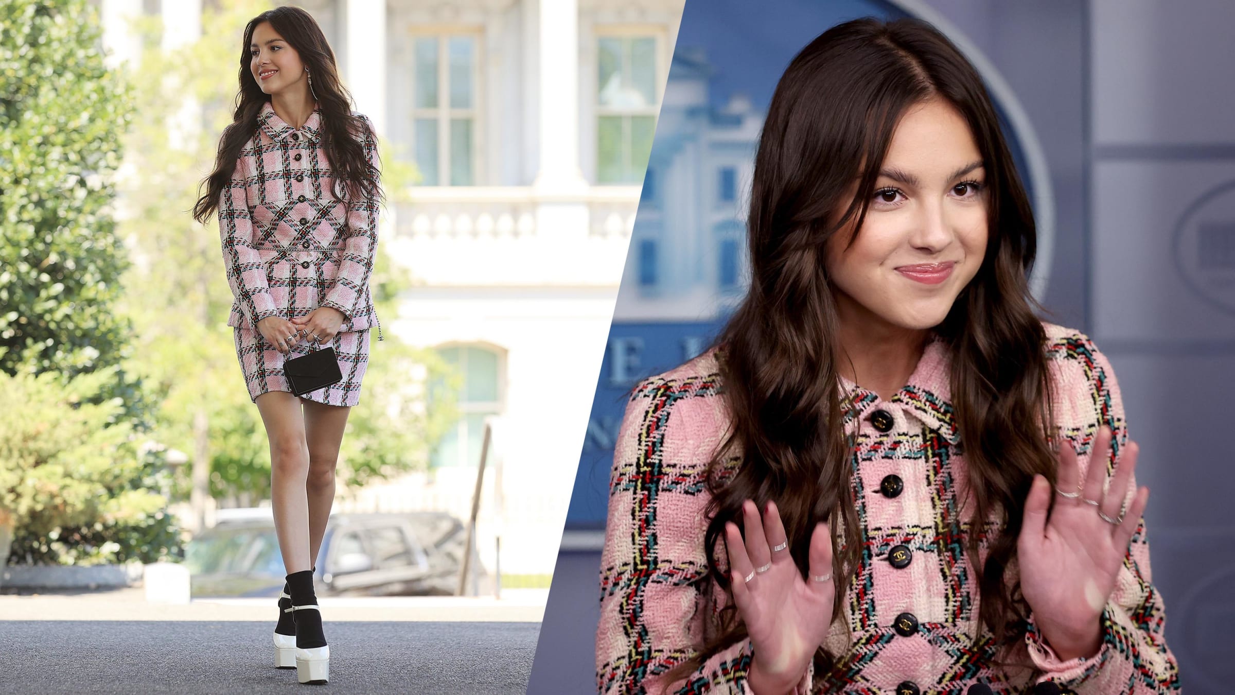 Olivia Rodrigo Visits White House In Vintage Chanel Skirt Suit