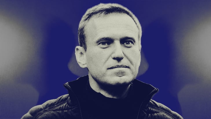 A photo illustration showing Alexei Navalny.